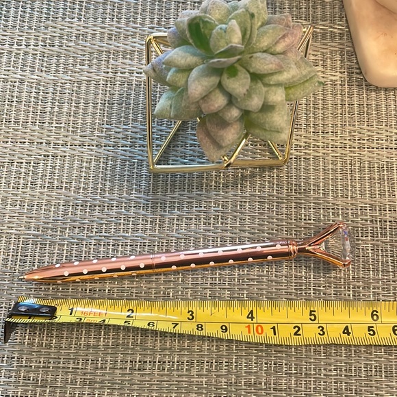 #60 NWT Rose Gold Polka Dot Pen with Diamond Jewel Top - Picture 12 of 16